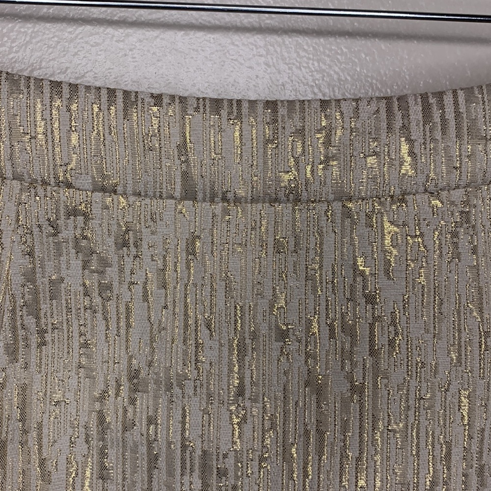 LORD & TAYLOR Pencil Skirt Gold & Cream Mini Size  2 - Picture 6 of 10